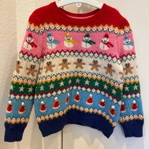 Mini Boden Fair Isle Festive Christmas Sweater size 4-5Y